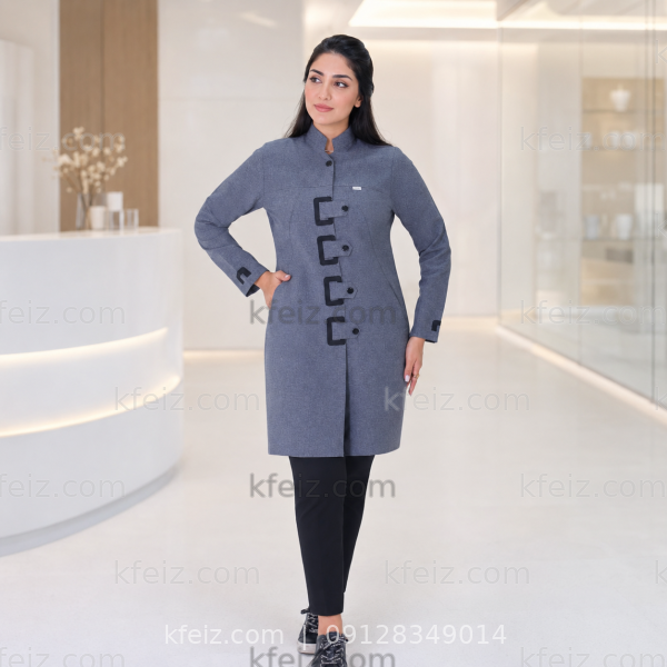 مانتو فرم زنانه مدل مانیا رنگ طوسی مانتو فرم زنانه مدل مانیا رنگ طوسی